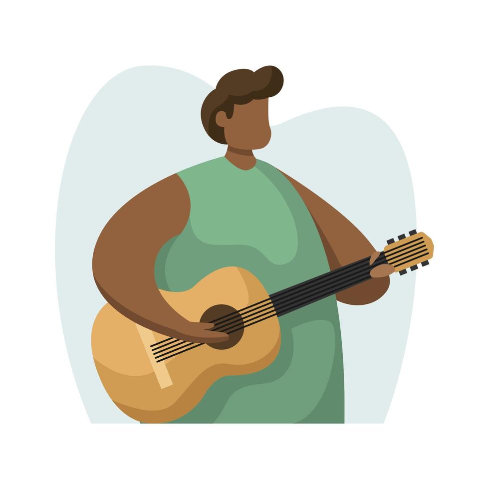 illustration vectorielle d'un guitariste. métier créatif. dessin au trait vecteur