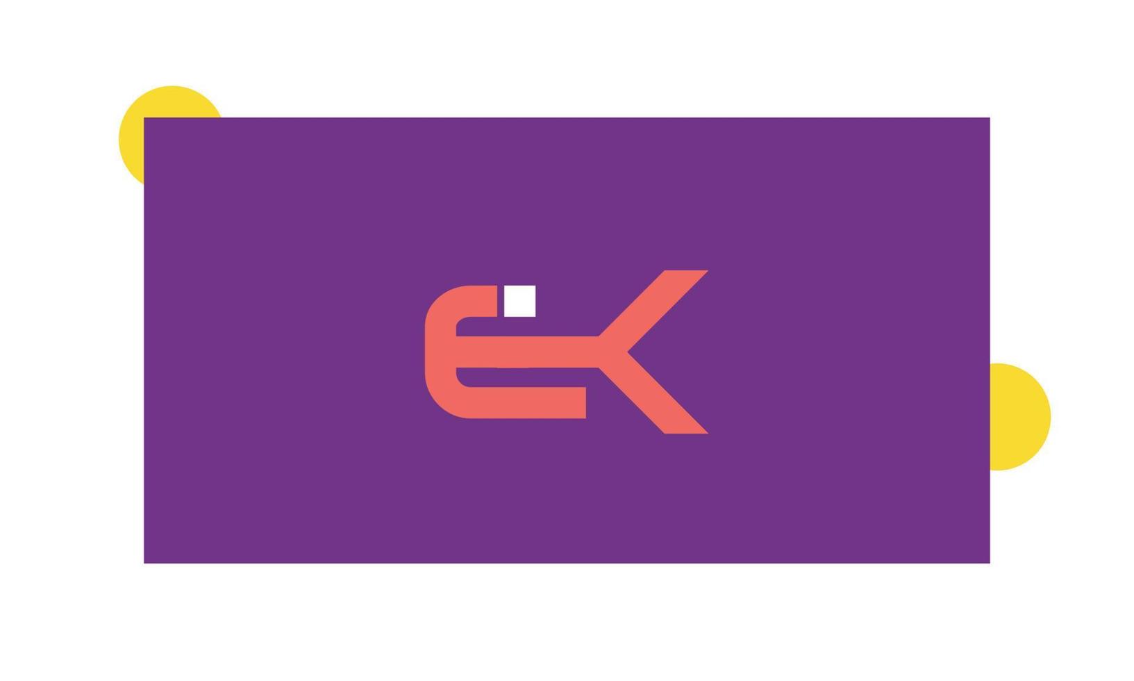 alphabet lettres initiales monogramme logo ek, ke, e et k vecteur