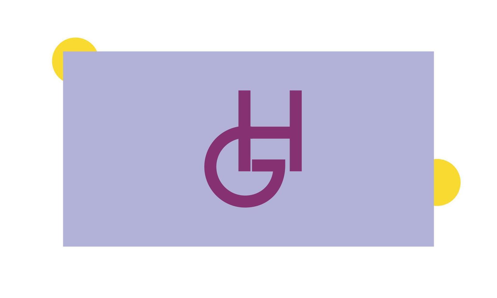 alphabet lettres initiales monogramme logo gh, hg, g et h vecteur