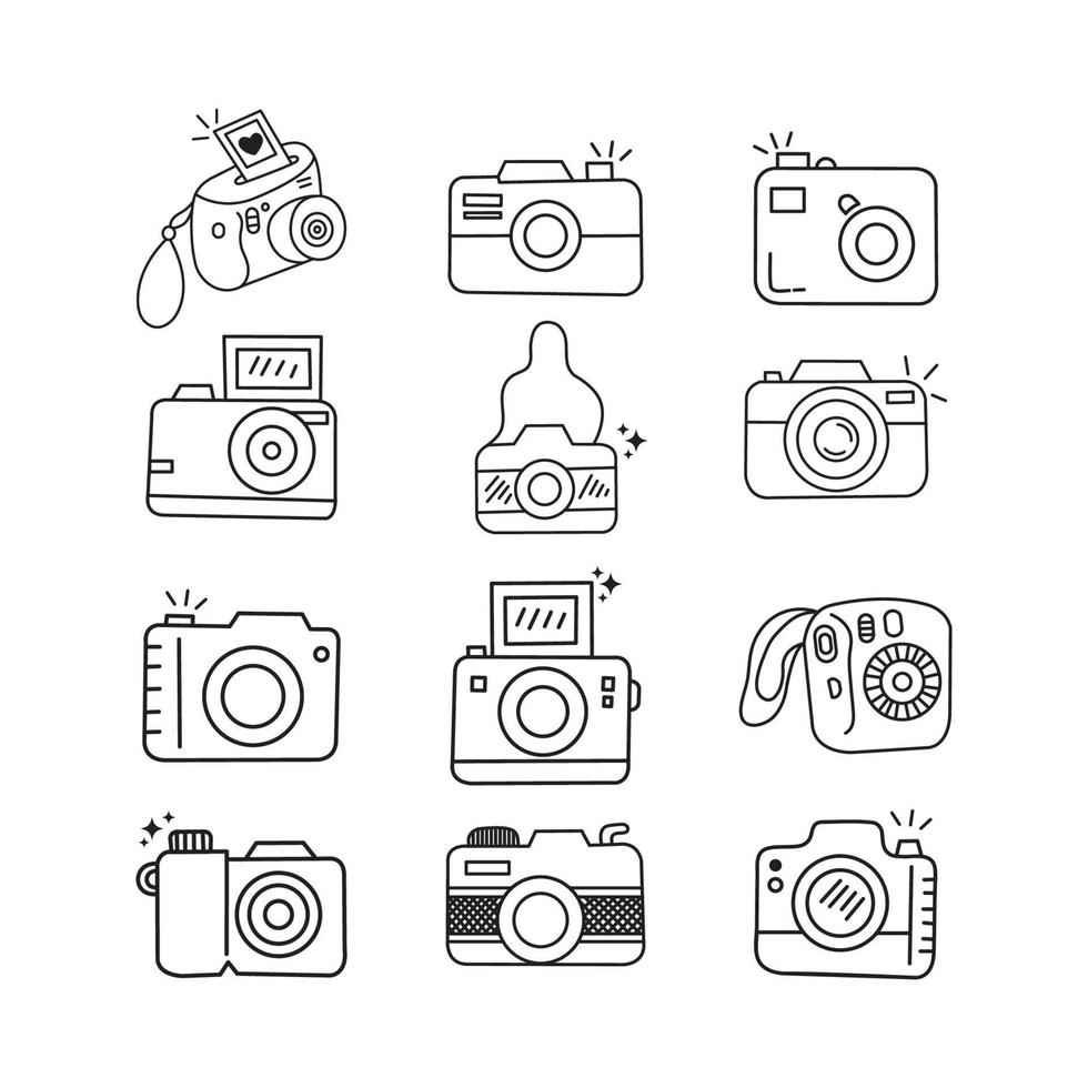 collection simple d'icônes vectorielles de caméra vecteur