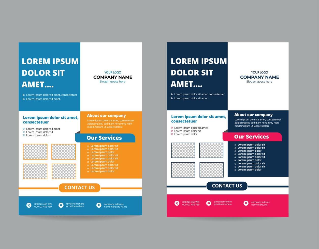 modèle de flyers de toiture prêt à imprimer vecteur