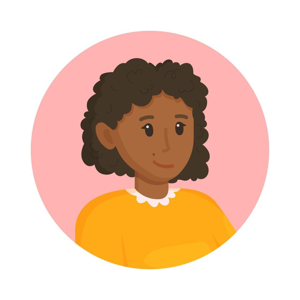 avatar d'une fille avec une apparence africaine. vecteur