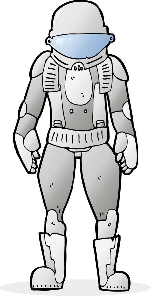 astronaute de dessin animé de griffonnage vecteur