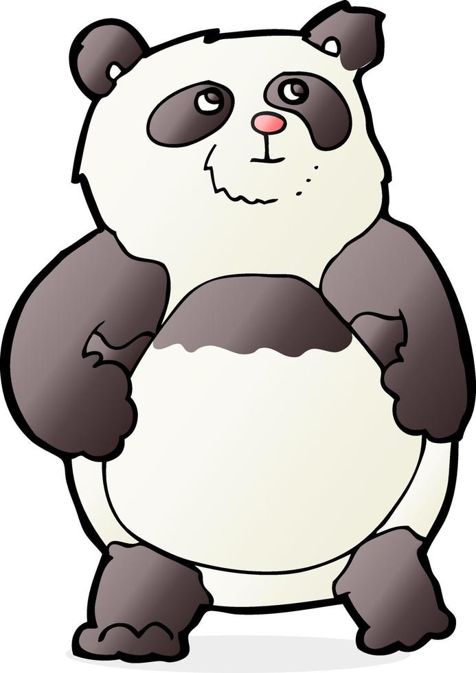 panda de dessin animé de personnage de doodle vecteur