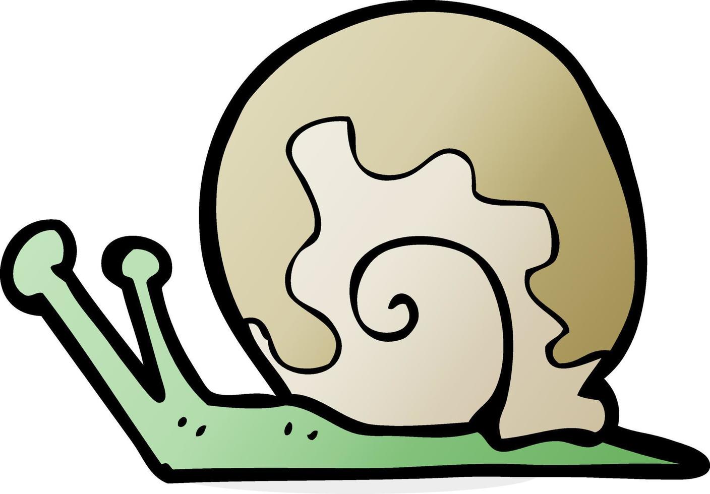 escargot de dessin animé de griffonnage vecteur