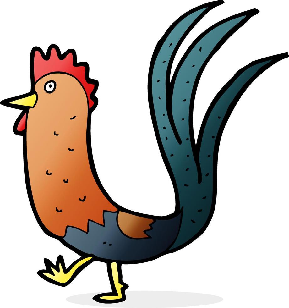 coq de dessin animé de personnage de doodle vecteur