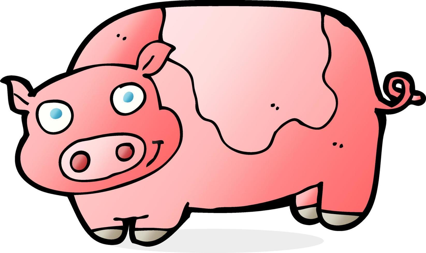 cochon de dessin animé de personnage de doodle vecteur