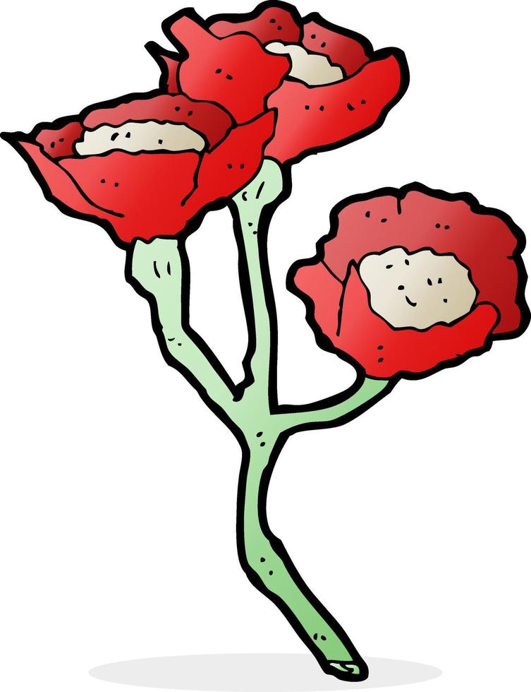 fleurs de dessin animé de griffonnage vecteur