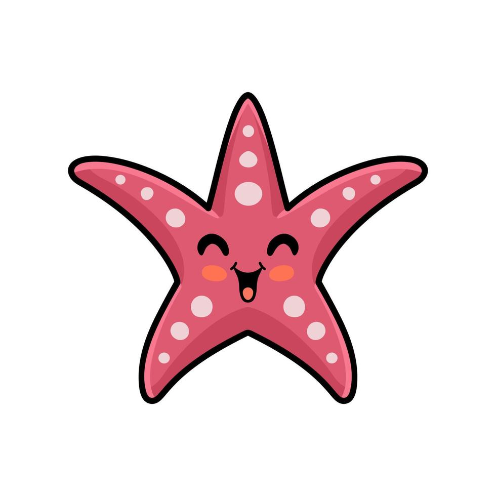 conception de dessin animé mignon étoile de mer rose vecteur