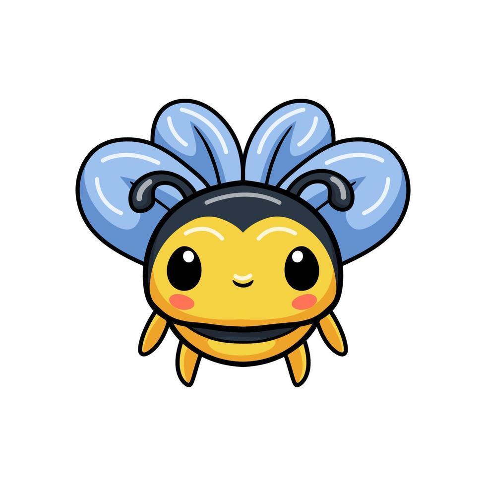 mignon petit dessin animé d'abeille volant vecteur