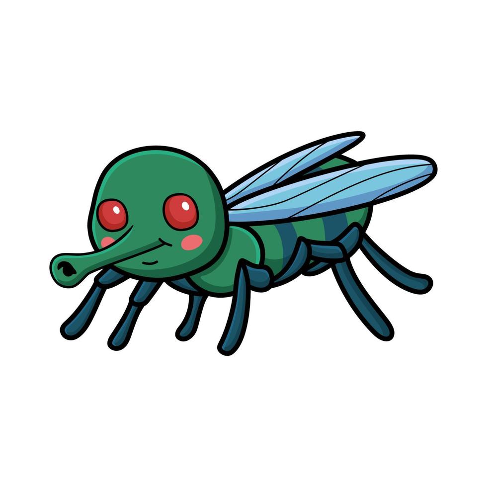 mignon petit dessin animé de mouche domestique vecteur