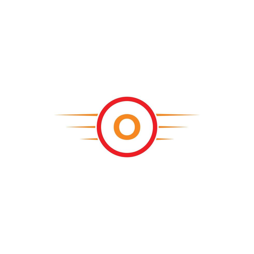 lettre o vitesse simple logo moderne vecteur