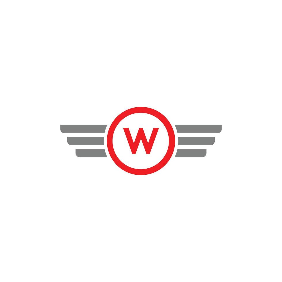 lettre w logo d'entreprise moderne ailé vecteur