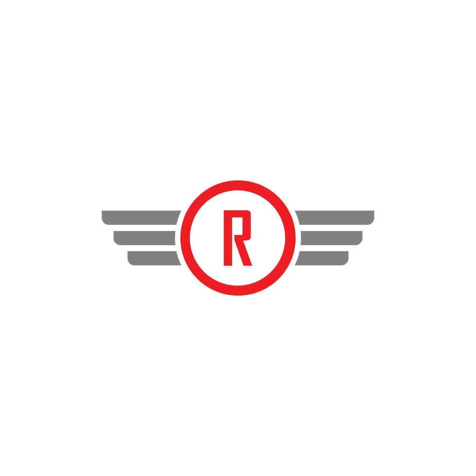 lettre r logo d'entreprise moderne ailé vecteur