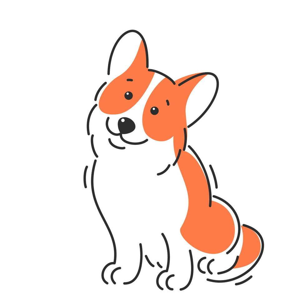 chien corgi. illustration vectorielle de dessin animé vecteur