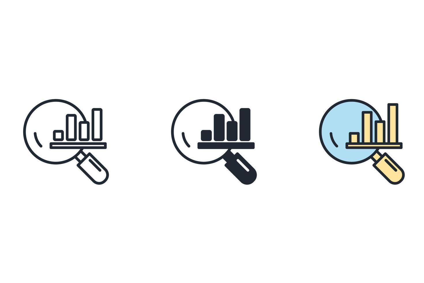 analyse des éléments de vecteur de symbole d'icônes pour le web infographique