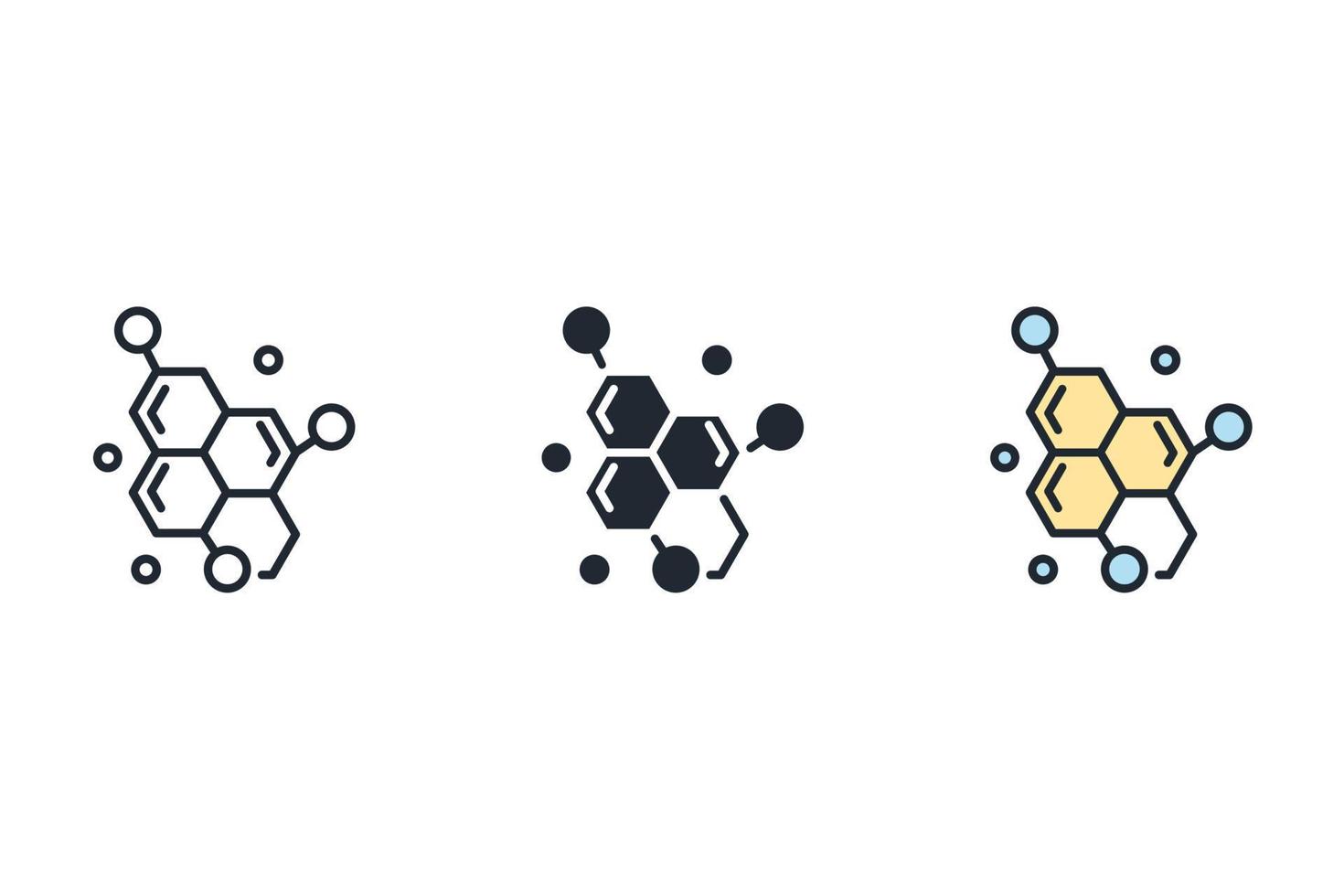 icônes de molécules symboles éléments vectoriels pour le web infographique vecteur