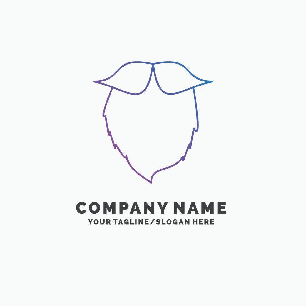 moustache. branché. movember. porté. modèle de logo d'entreprise violet hommes. place pour le slogan vecteur