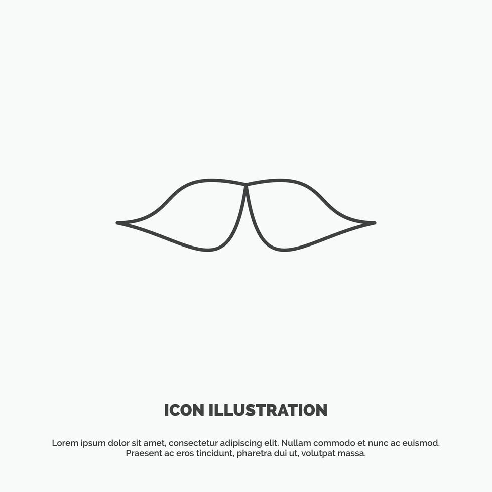 moustache. branché. movember. Masculin. icône des hommes. symbole gris de vecteur de ligne pour ui et ux. site web ou application mobile