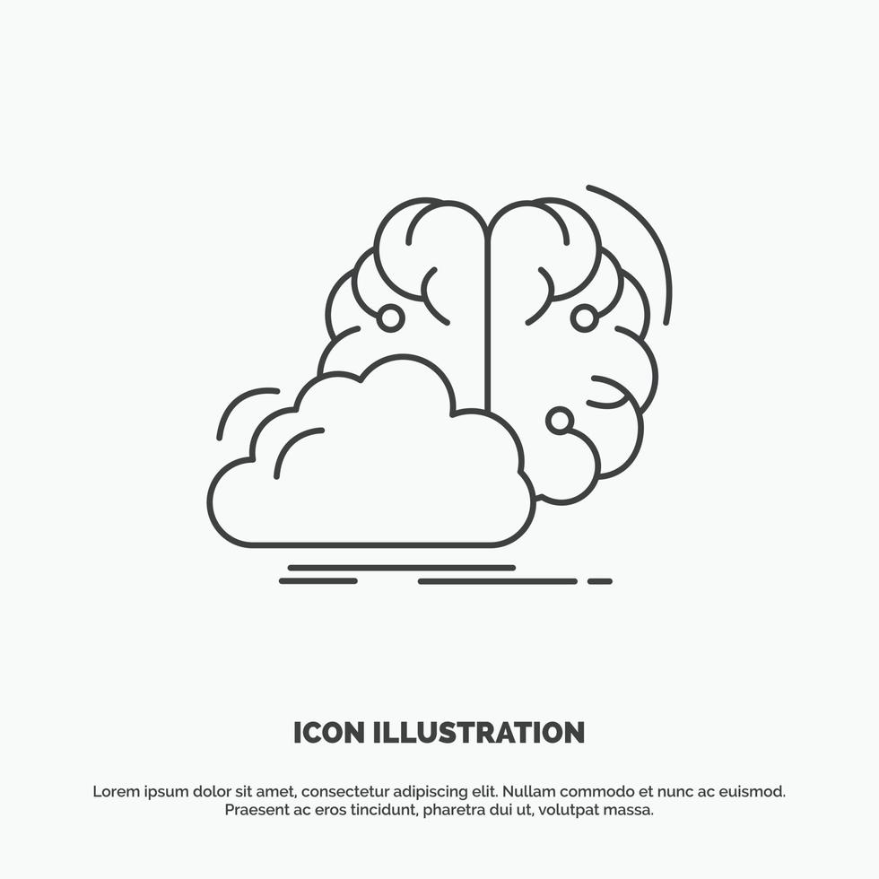 réflexion. Créatif. idée. innovation. icône d'inspiration. symbole gris de vecteur de ligne pour ui et ux. site web ou application mobile