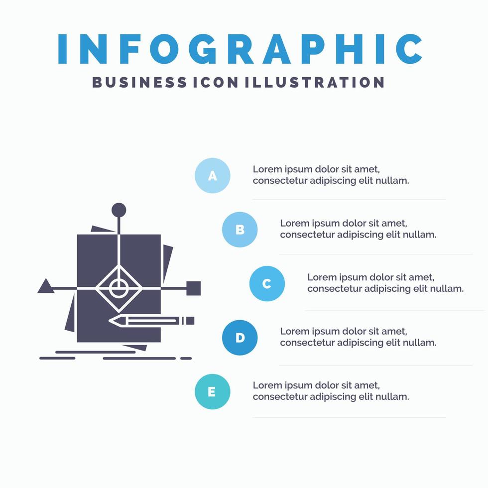 algorithme. Entreprise. prévision. motif. planifier le modèle d'infographie pour le site Web et la présentation. icône grise de glyphe avec illustration vectorielle de style infographique bleu. vecteur