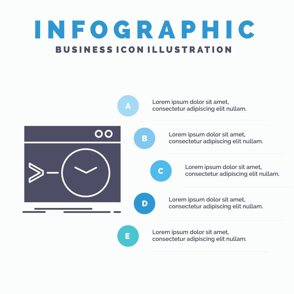 administrateur. commande. racine. Logiciel. modèle d'infographie terminal pour le site Web et la présentation. icône grise de glyphe avec illustration vectorielle de style infographique bleu. vecteur