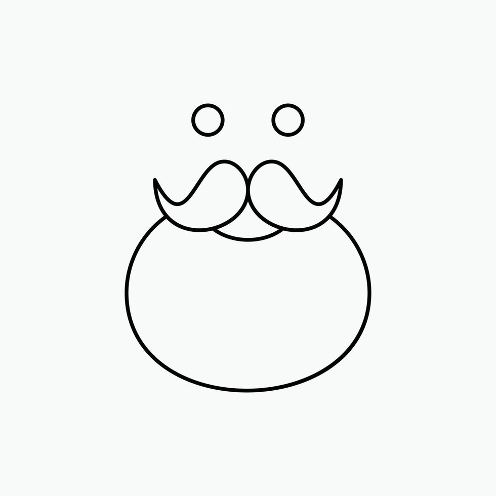 moustache. branché. movember. Père Noël. icône de la ligne barrée. illustration vectorielle isolée vecteur