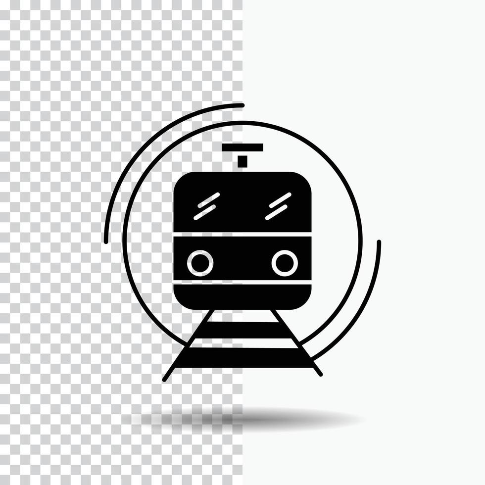 métro. former. intelligent. Publique. icône de glyphe de transport sur fond transparent. icône noire vecteur