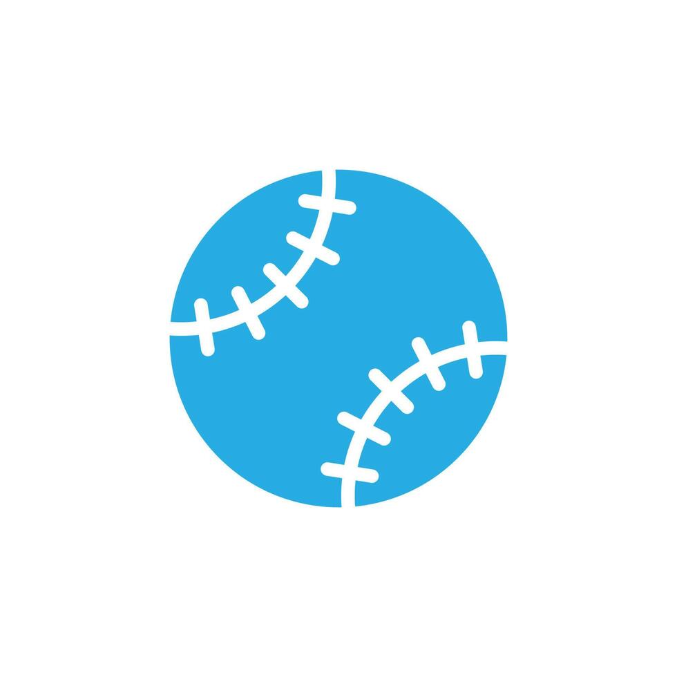 eps10 vecteur bleu balle de baseball abstrait solide icône isolé sur fond blanc. symbole rempli de baseball dans un style moderne et plat simple pour la conception, le logo et l'application mobile de votre site Web