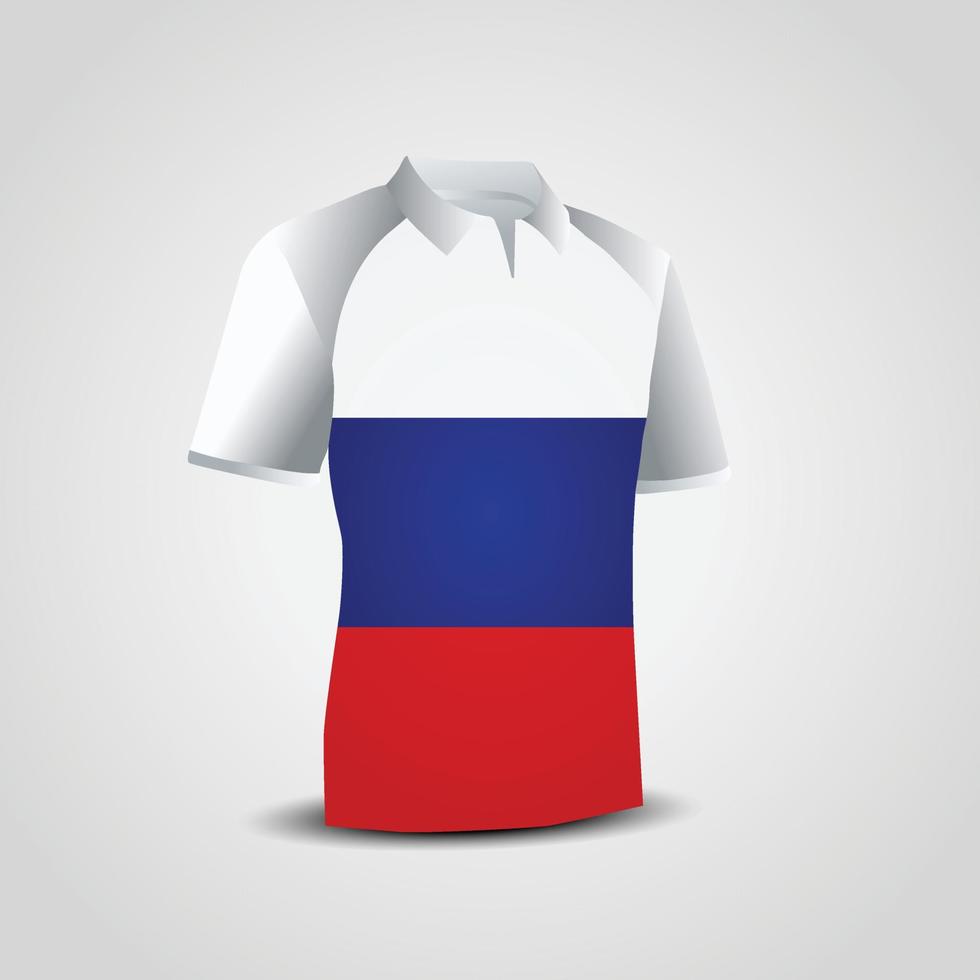 drapeau russe sur t-shirt vecteur