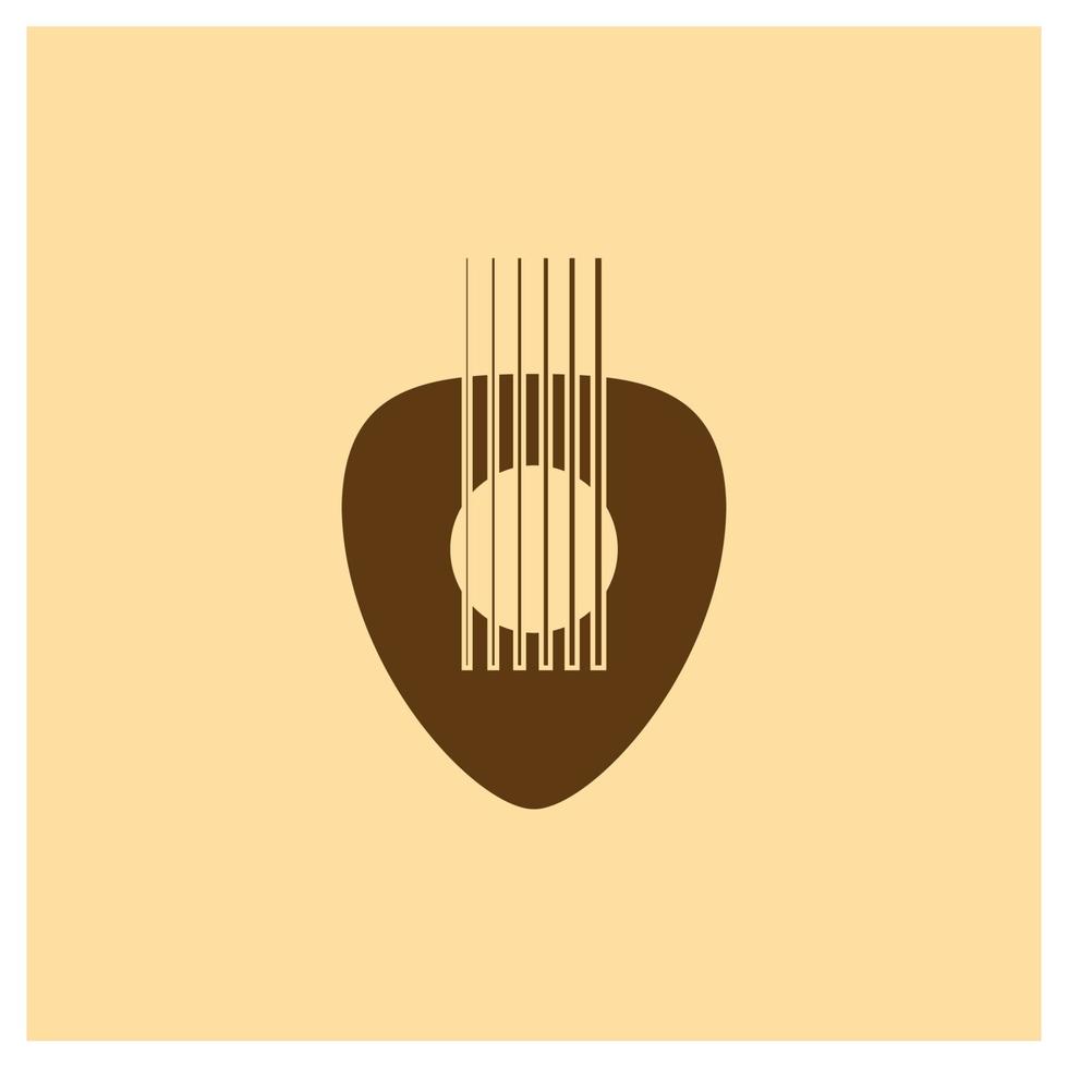 logo icône illustration modèle simple conception de vecteur de médiator pour badge étiquette de musique studio de musique instrument de musique entreprise