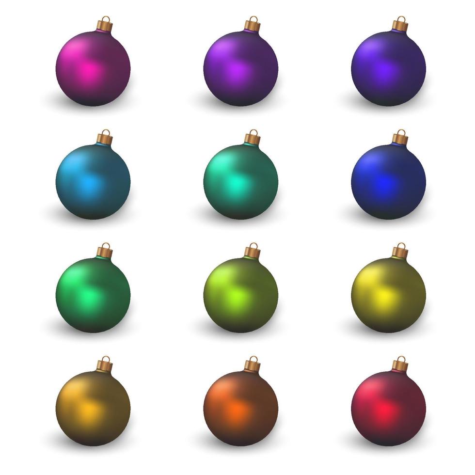 définir la boule de Noël d'illustration vectorielle. décorations réalistes isolées vecteur