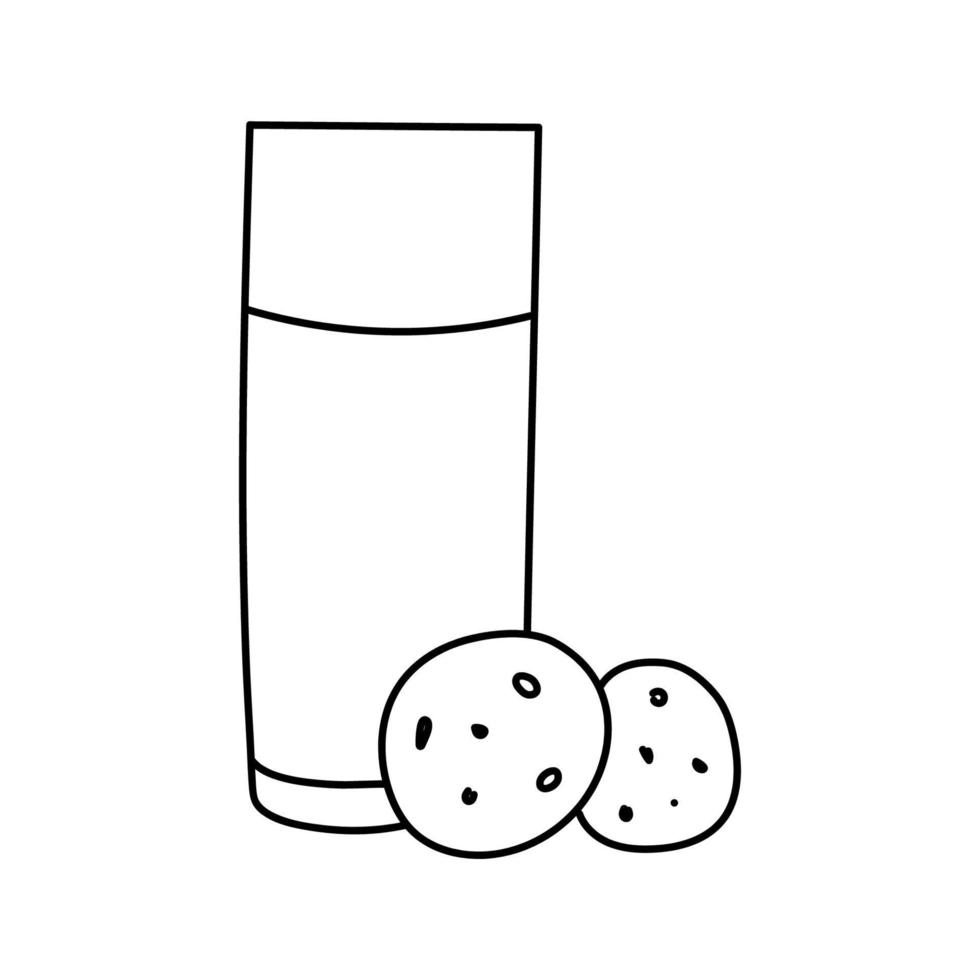 verre de lait et biscuits. vecteur