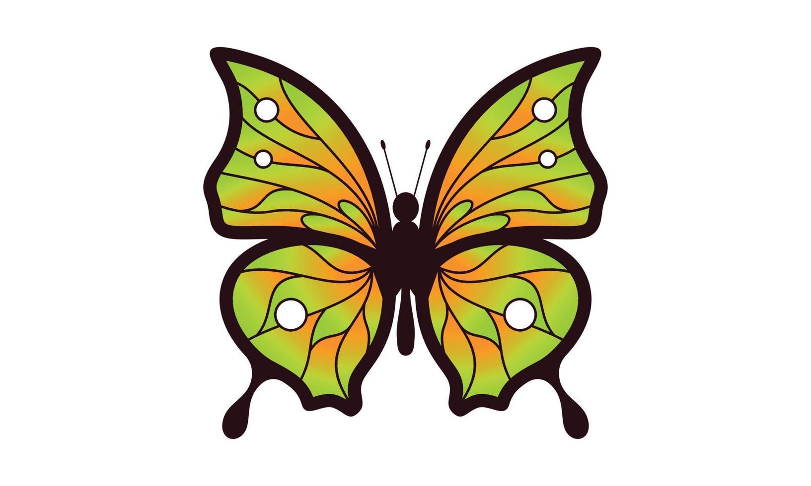 belle couleur papillon logo vector art illustration