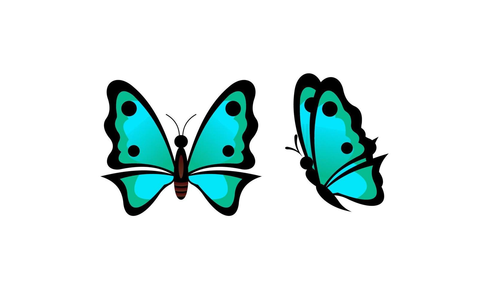 belle couleur papillon logo vector art illustration