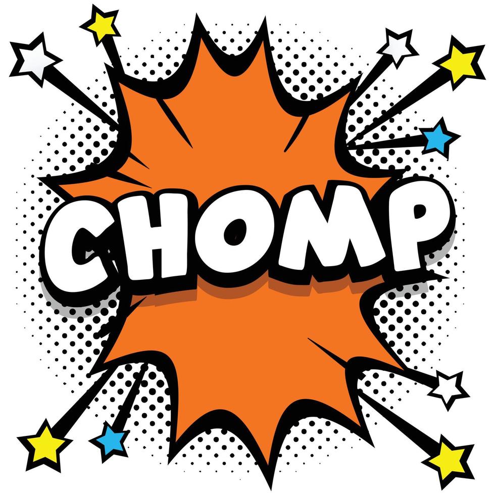 chomp pop art bande dessinée bulles livre effets sonores vecteur