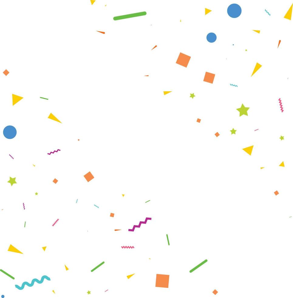 modèle de conception de concept de confettis jour férié heureux. illustration vectorielle de fond blanc célébration. vecteur