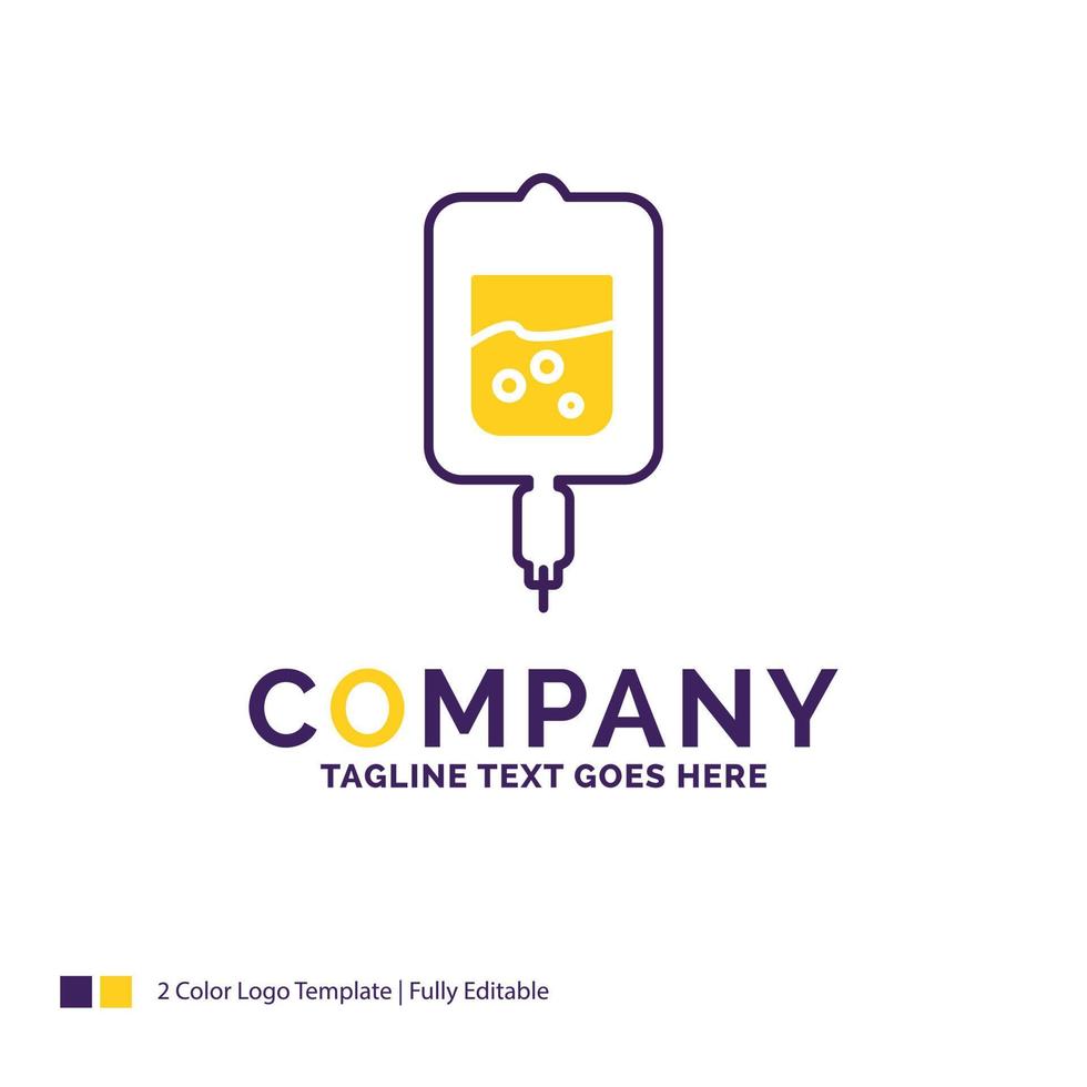 création de logo de nom de société pour le sang. test. essai de sucre. échantillons. conception de nom de marque violet et jaune avec place pour le slogan. modèle de logo créatif pour petites et grandes entreprises. vecteur