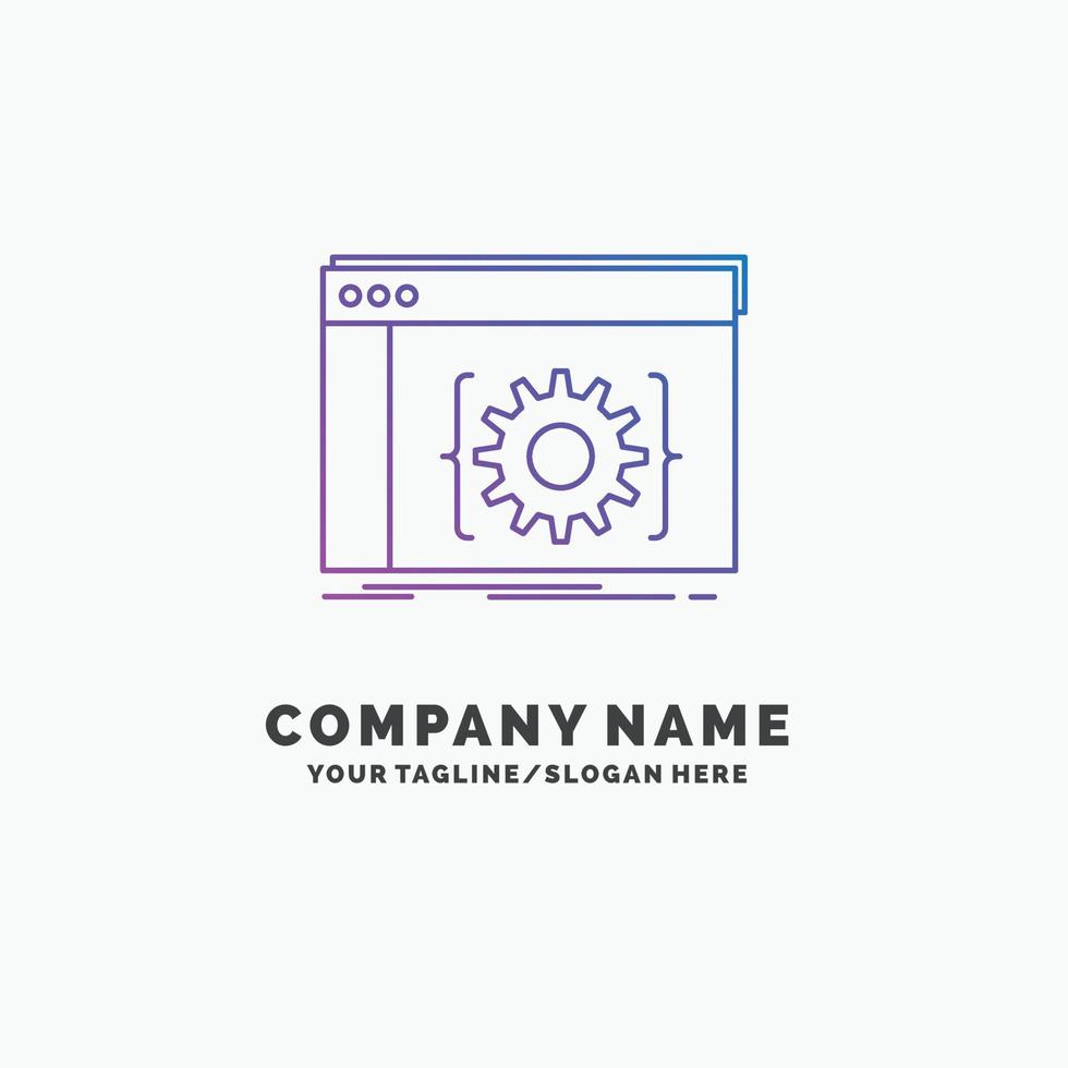 API. application. codage. développeur. modèle de logo d'entreprise violet logiciel. place pour le slogan vecteur