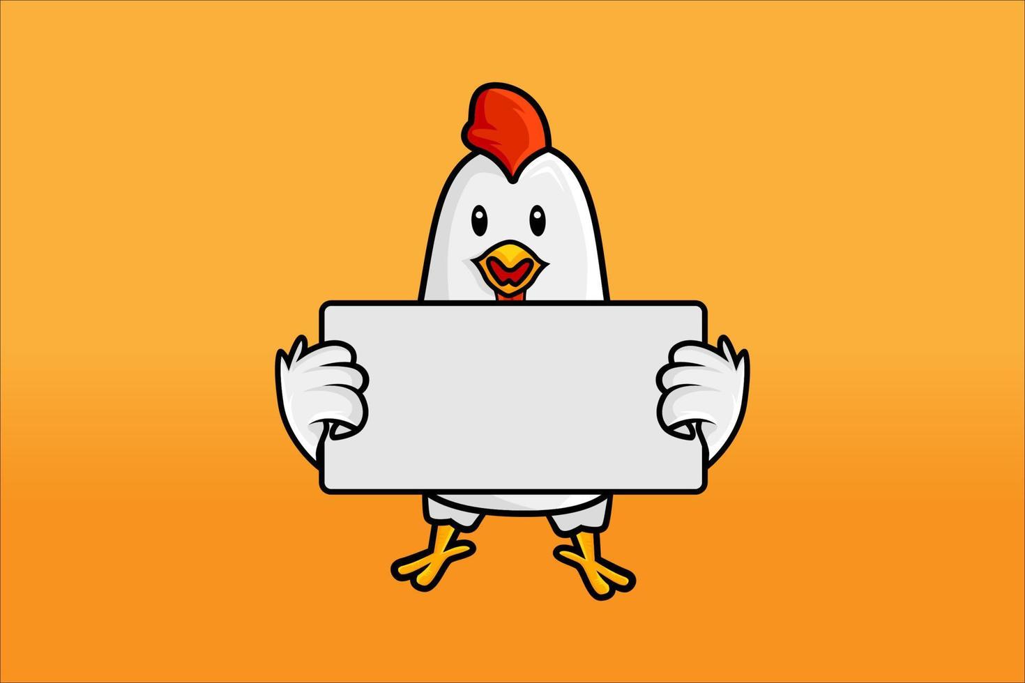 logo ou mascotte de poulet au design mignon vecteur