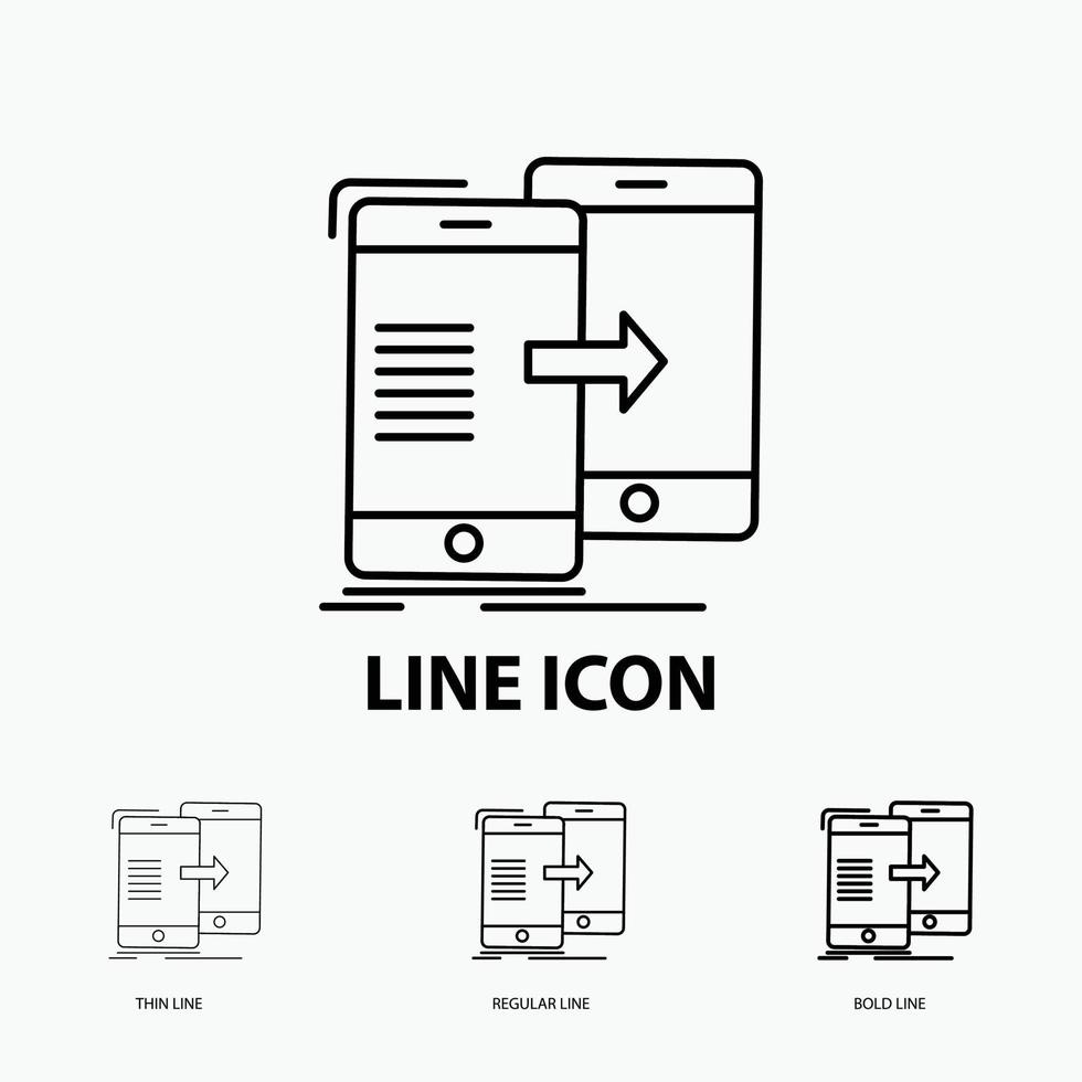 Les données. partage. synchroniser. synchronisation. icône de synchronisation mince. style de ligne régulier et audacieux. illustration vectorielle vecteur