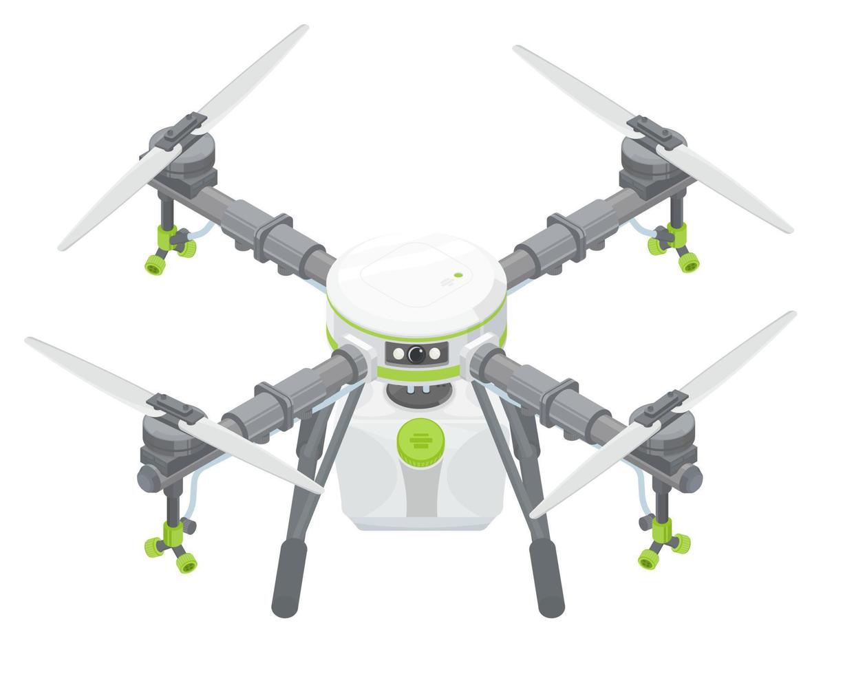 pulvérisateur de pesticides drone agricole vert pour la technologie agricole intelligente robot isométrique vecteur