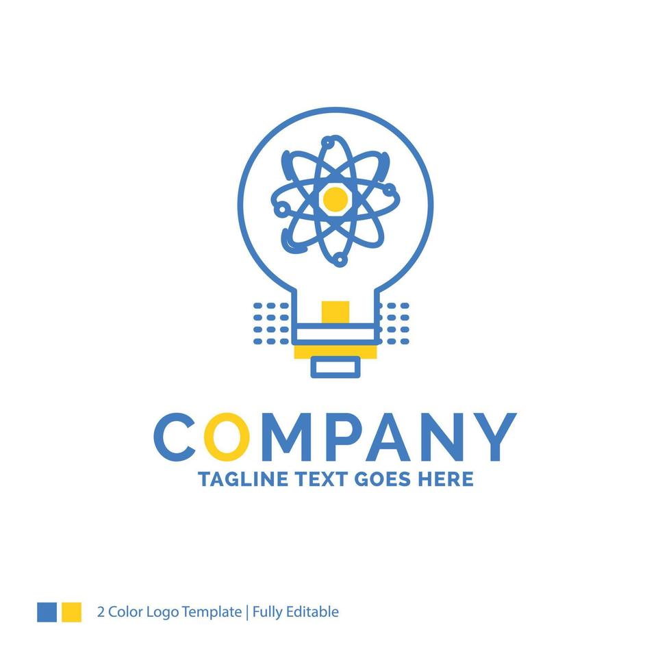 idée. innovation. lumière. la solution. modèle de logo d'entreprise bleu jaune de démarrage. lieu de modèle de conception créative pour le slogan. vecteur