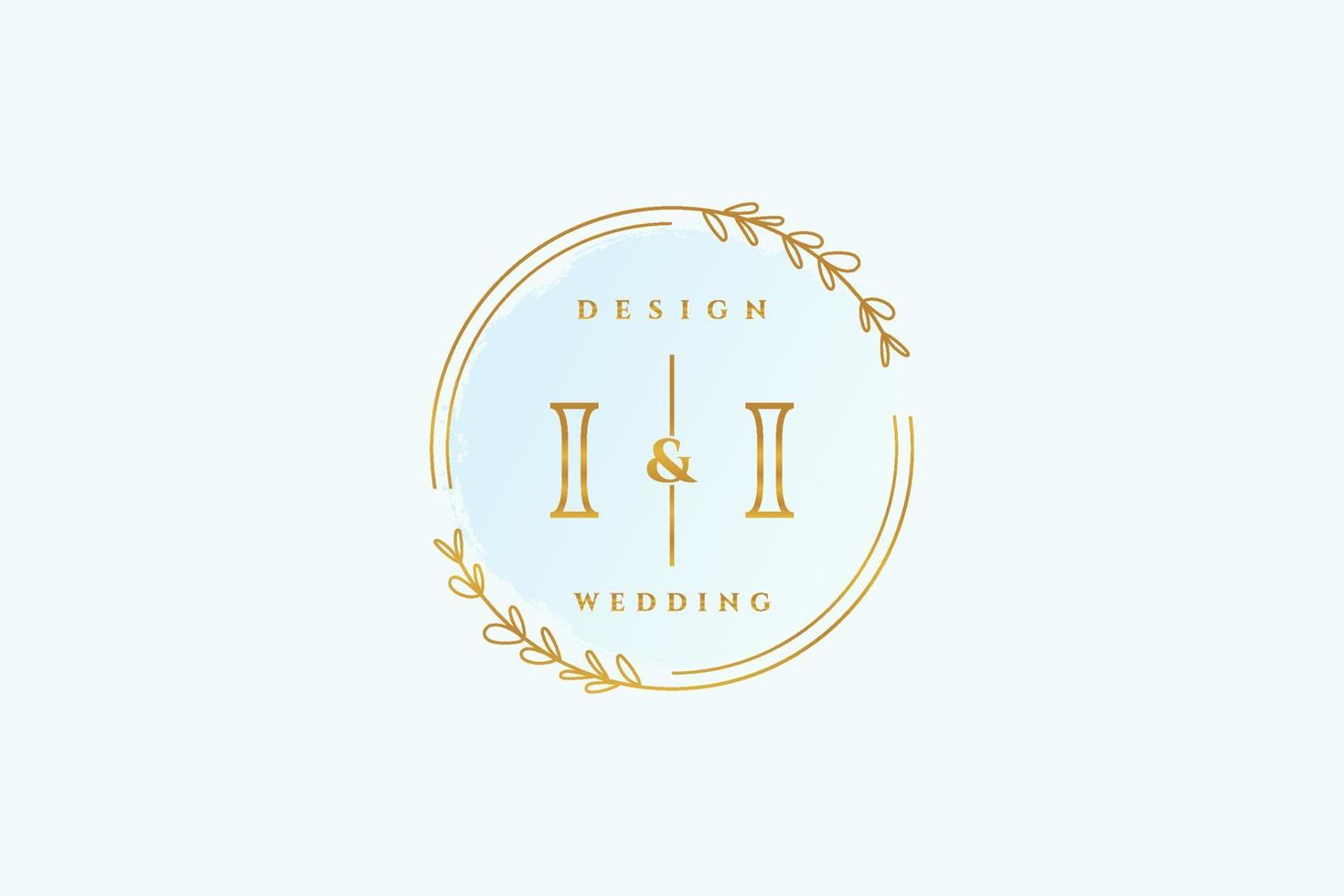 monogramme de beauté initial ii et logo d'écriture de conception de logo élégant de signature initiale, mariage, mode, floral et botanique avec modèle créatif. vecteur