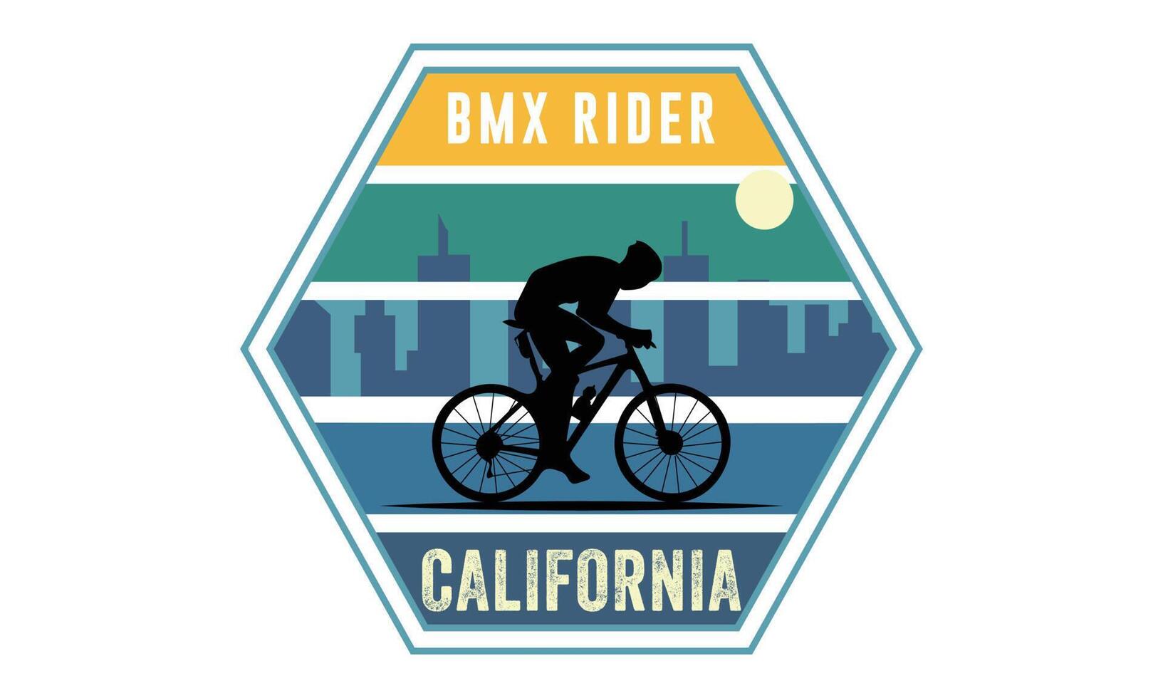 illustration de conception de t-shirt bmx rider california. vecteur