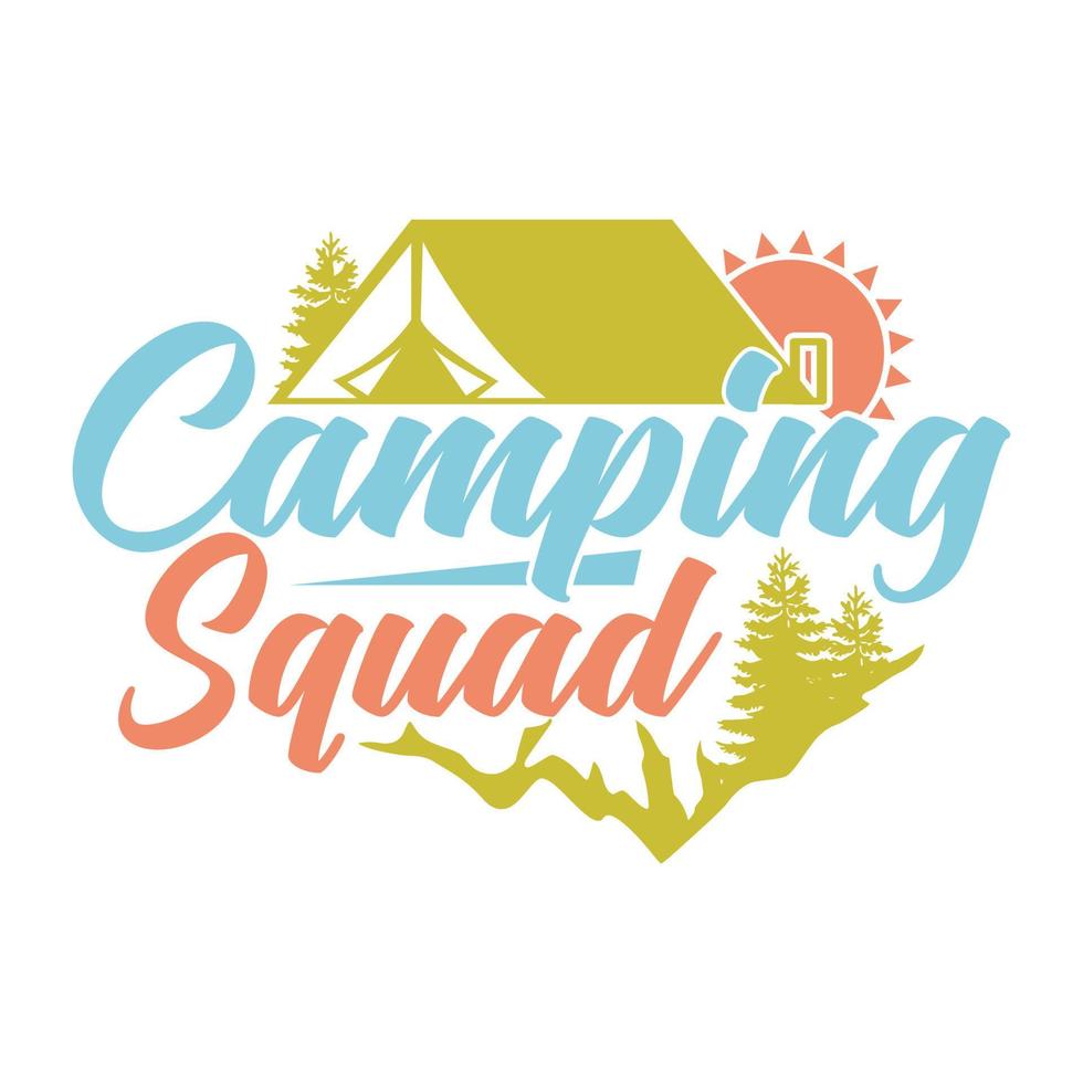 typographie de l'escouade de camping conception de style vintage, arts graphiques vectoriels de l'escouade de camp vecteur