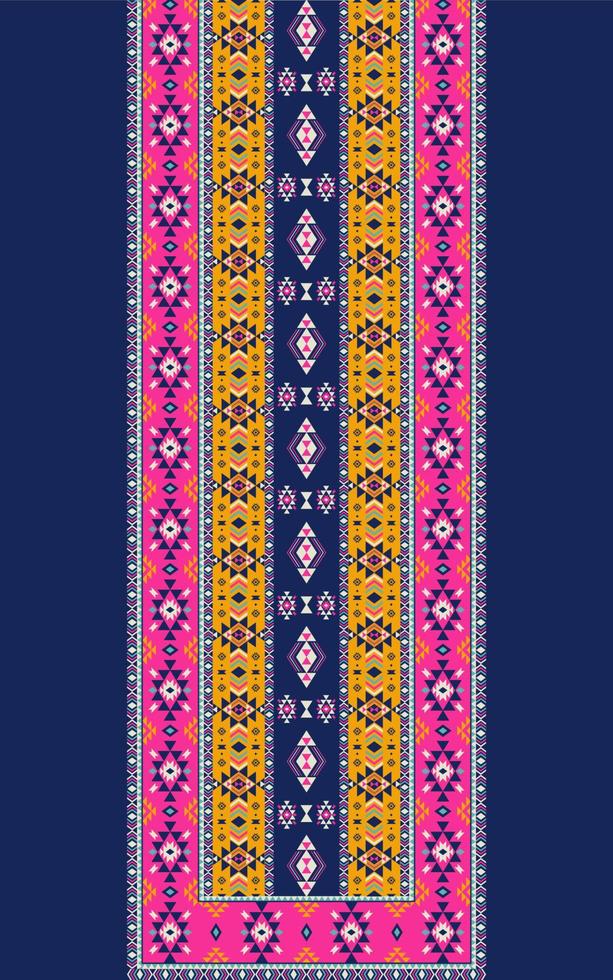 robe ethnique, motif de chemises. motif de broderie d'encolure ethnique. motif traditionnel d'encolure géométrique sud-ouest aztèque. mode de chemises d'art tribal. ornements de bordure de broderie de cou. vecteur