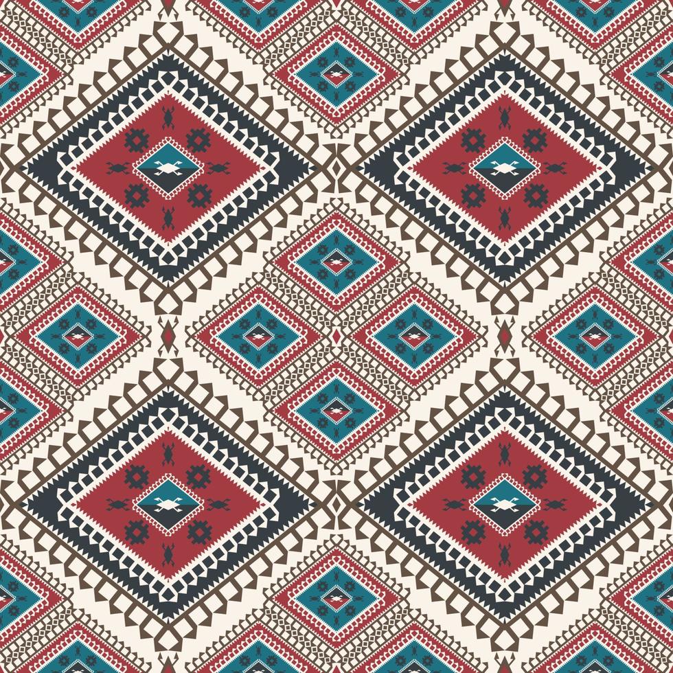 motif géométrique ethnique. fond de motif sans couture de couleur vintage en forme de losange géométrique ethnique. conception de motifs géométriques persans ethniques pour les éléments de décoration intérieure. vecteur