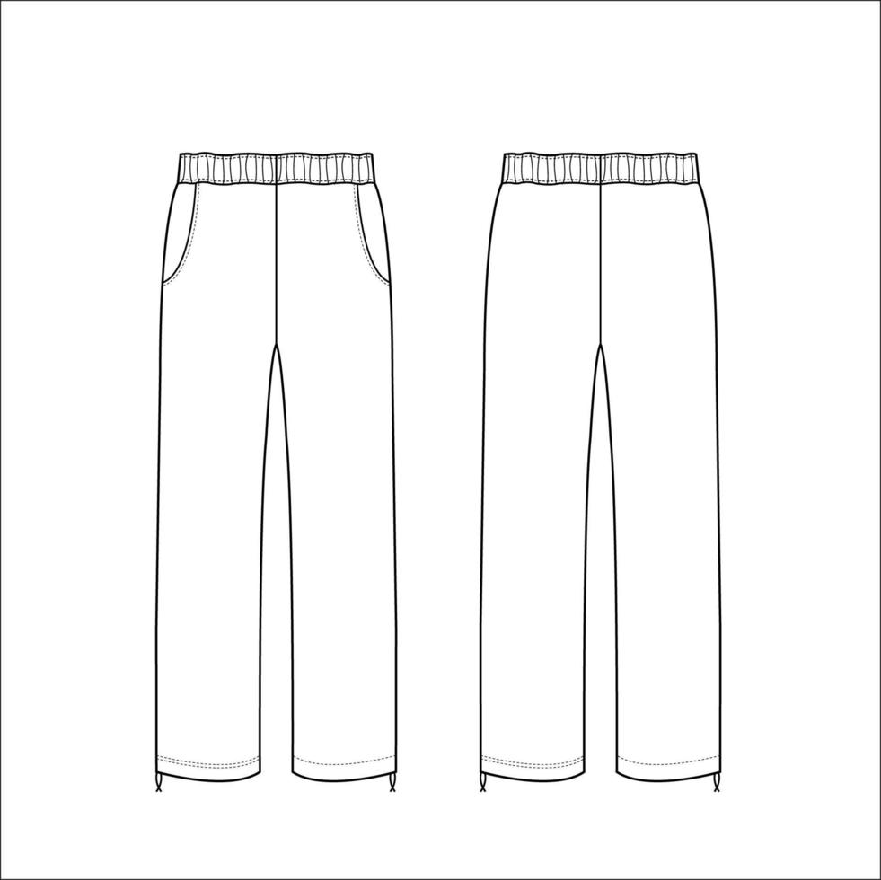 modèle de croquis de pantalons pour femmes vecteur