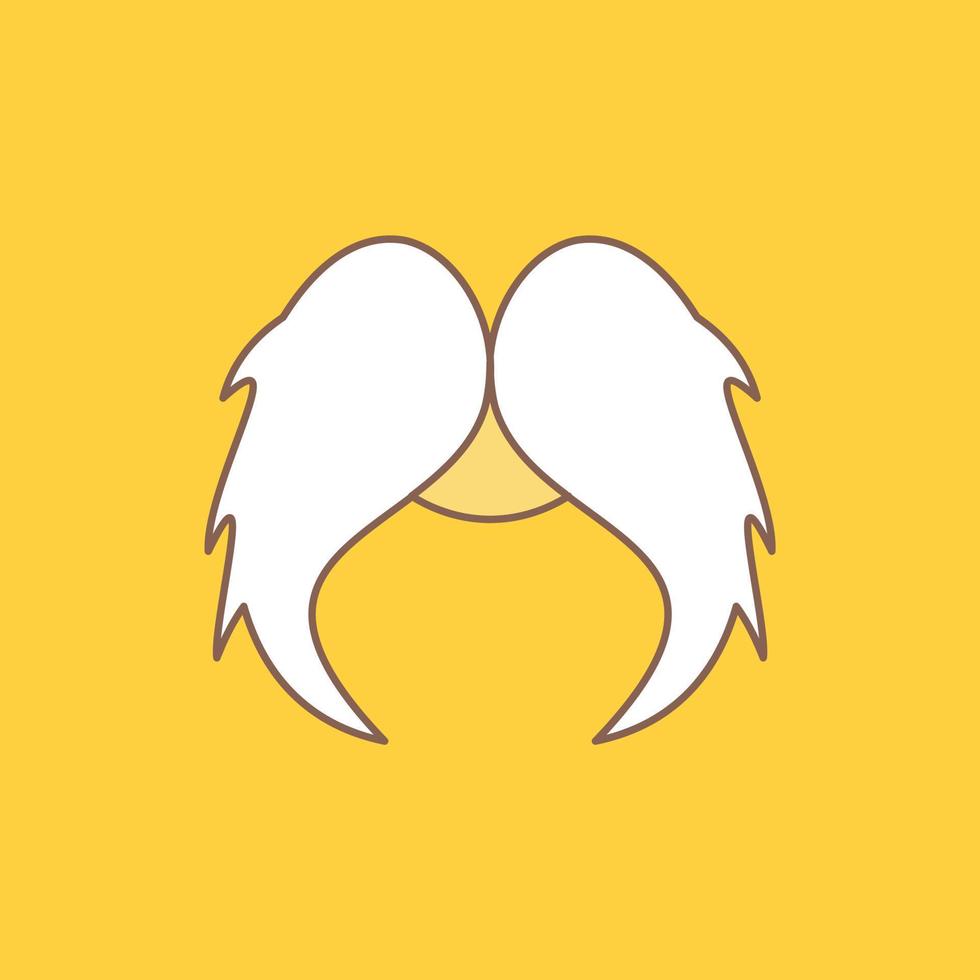 moustache. branché. movember. Masculin. icône remplie de ligne plate hommes. beau bouton logo sur fond jaune pour ui et ux. site web ou application mobile vecteur